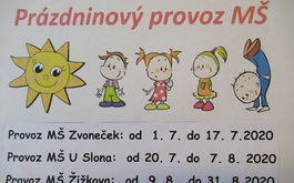 Prázdninový provoz MŠ v Karviné - Hranicích